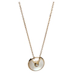 Cartier Yellow Gold Mother Of Pearl & Diamond Extra Small Model Amulette Pendant