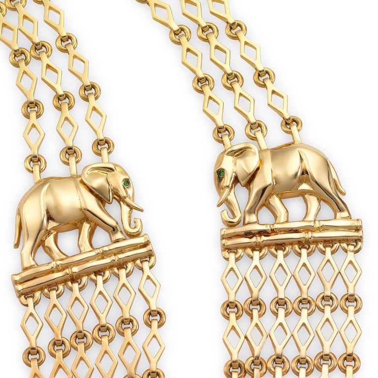 Cartier Yellow Gold MultiStrand Elephant Necklace at 1stDibs