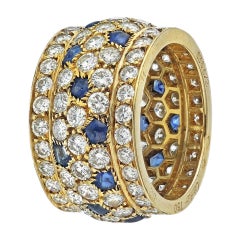 Cartier Gelbgold Nigeria Saphir Diamant breiter Bandring