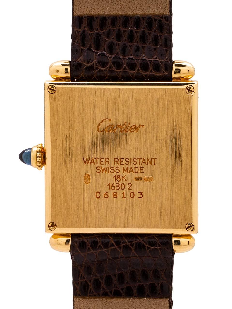 Women's or Men's Cartier Yellow Gold Obus quartz wristwatch, circa 1980s