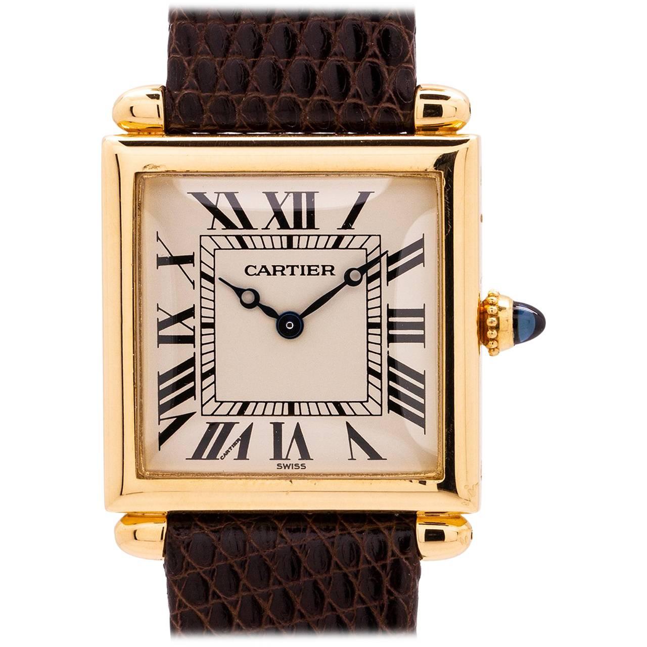 Cartier Yellow Gold Obus quartz wristwatch, circa 1980s