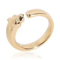 Cartier Yellow Gold Onyx and Tsavorite Small Model Panthere de Cartier Ring