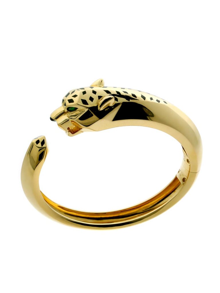 Cartier 18K Yellow Gold Panthere Bangle Bracelet For Sale at 1stDibs | cartier  panther bracelet, cartier jaguar bracelet, cartier panthere bracelet