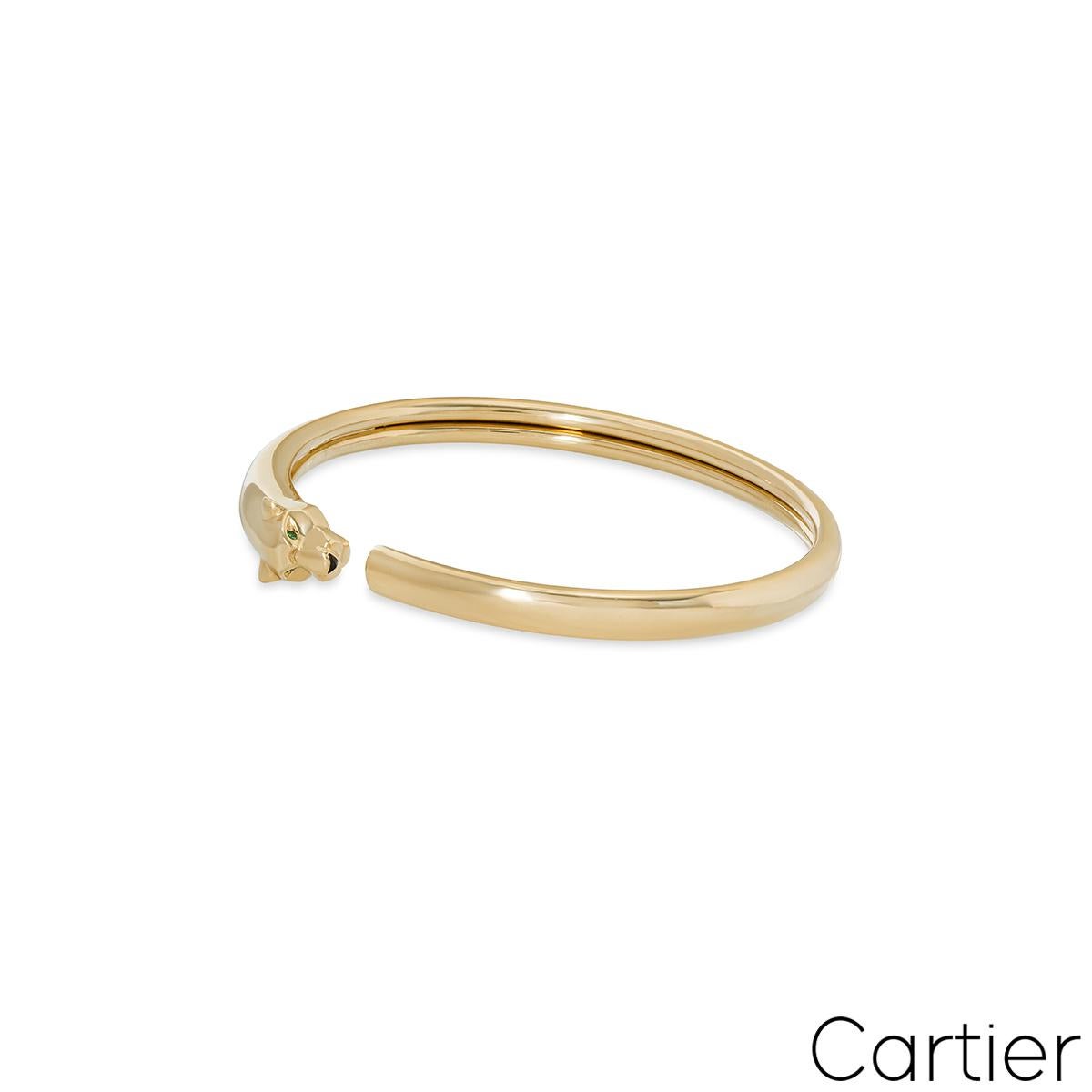 Round Cut Cartier Yellow Gold Panthere De Cartier Bracelet