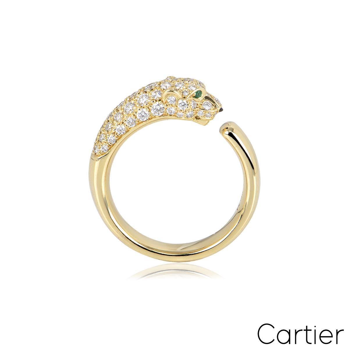 Taille brillant Bague en or jaune Panthère de Cartier avec diamant N4765856 en vente