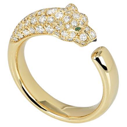 Bague en or jaune Panthère de Cartier avec diamant N4765856