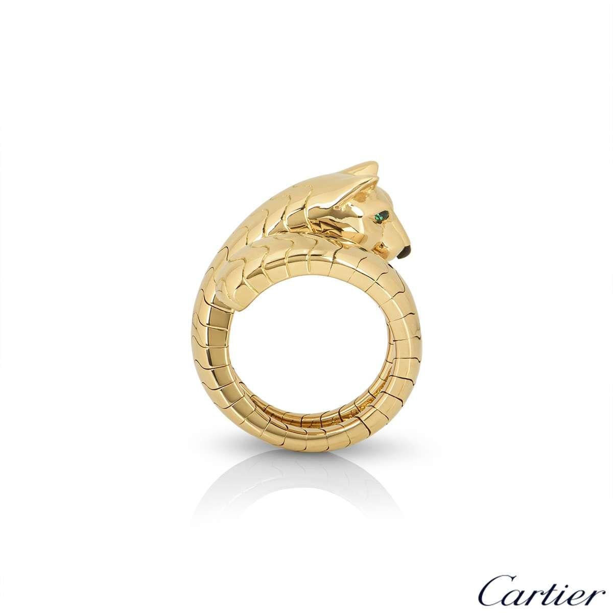 Mixed Cut Cartier Yellow Gold Panthere Ring