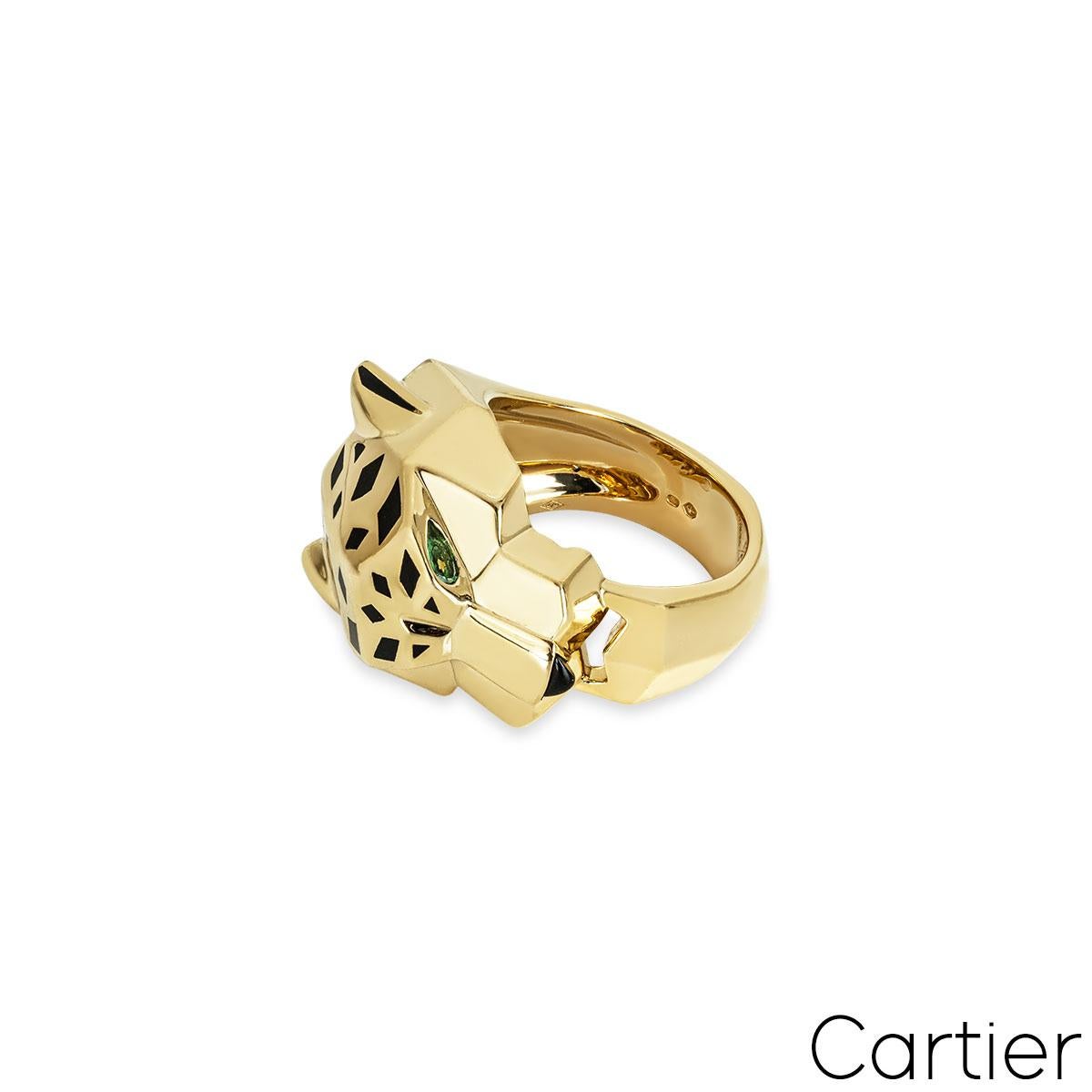 Women's Cartier Yellow Gold Panthere Ring Size 54 B4074154