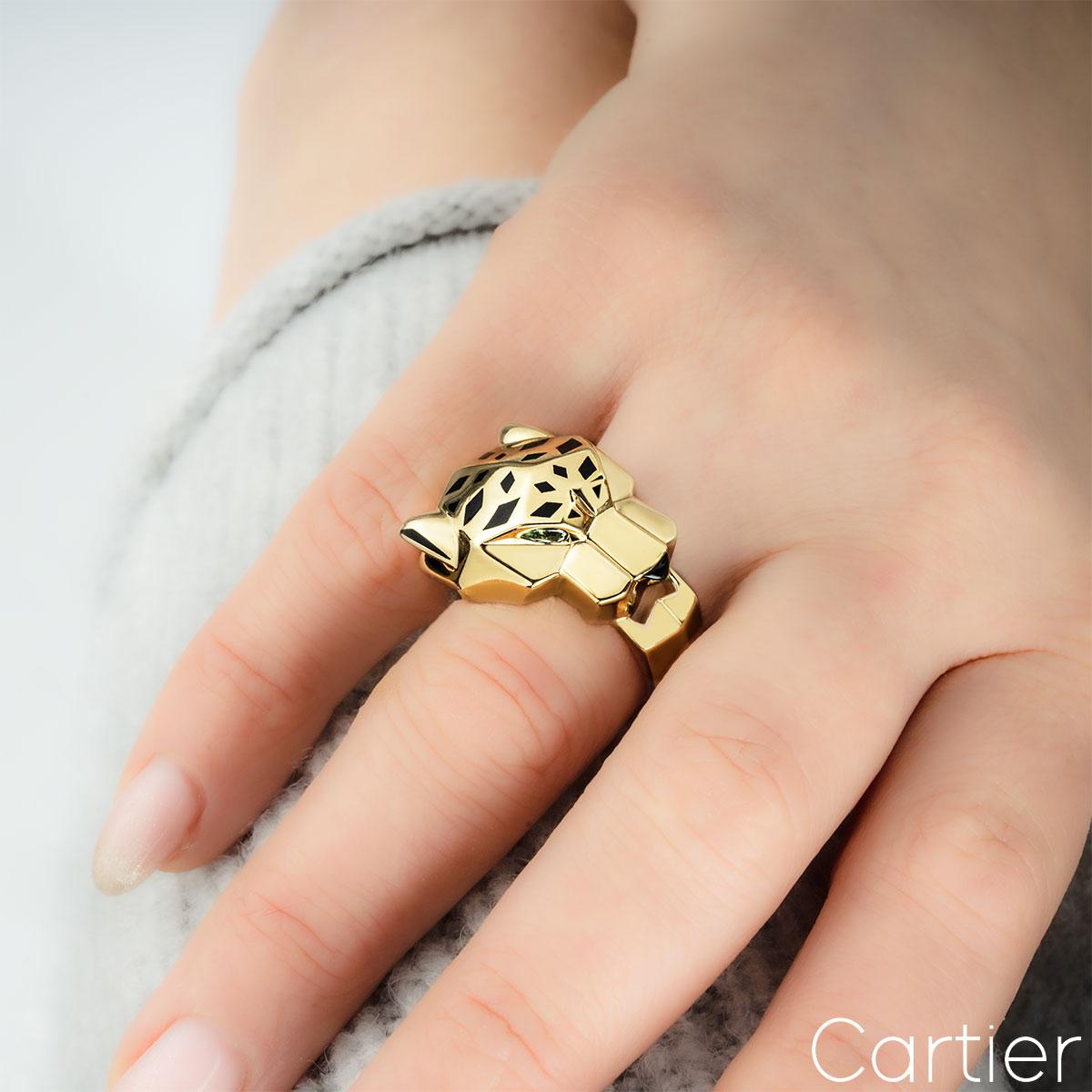 Cartier Yellow Gold Panthere Ring Size 54 B4074154 1