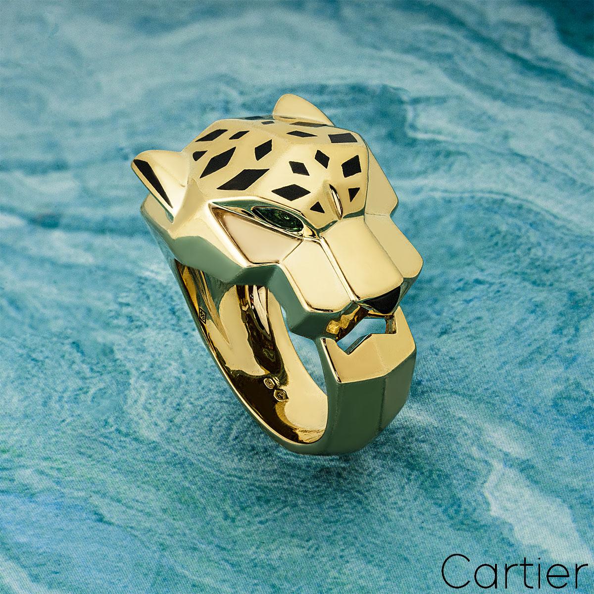 Cartier Yellow Gold Panthere Ring Size 54 B4074154 2