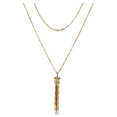 Cartier Yellow Gold Panthere Sautoir Tassel Lacquer Spotted Necklace