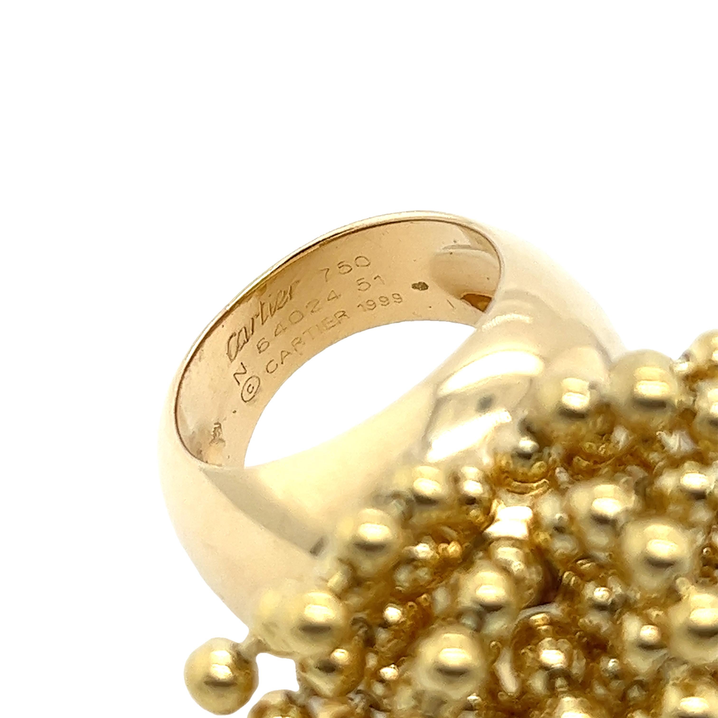 Cartier Paris Nouvelle Vague Perreque Ring aus Gelbgold in 18 Karat Gelbgold im Zustand „Hervorragend“ in London, GB