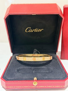 Cartier Yellow Gold Pave Diamond Love Bracelet