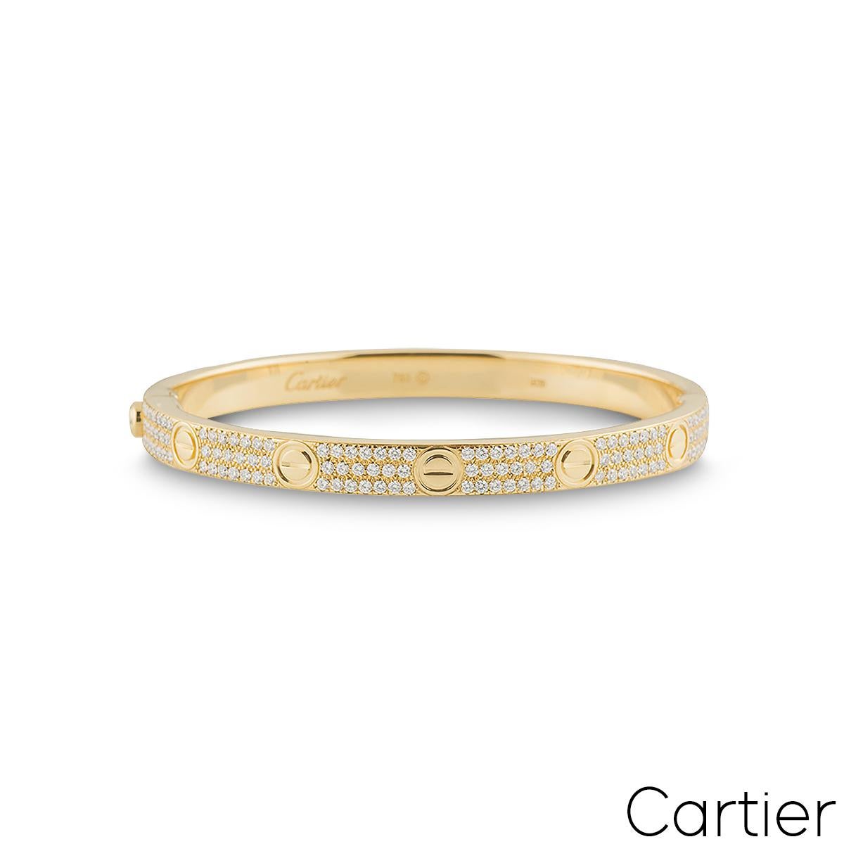Cartier Love-Armband aus Gelbgold mit Pavé-Diamanten N6035016 (Rundschliff)