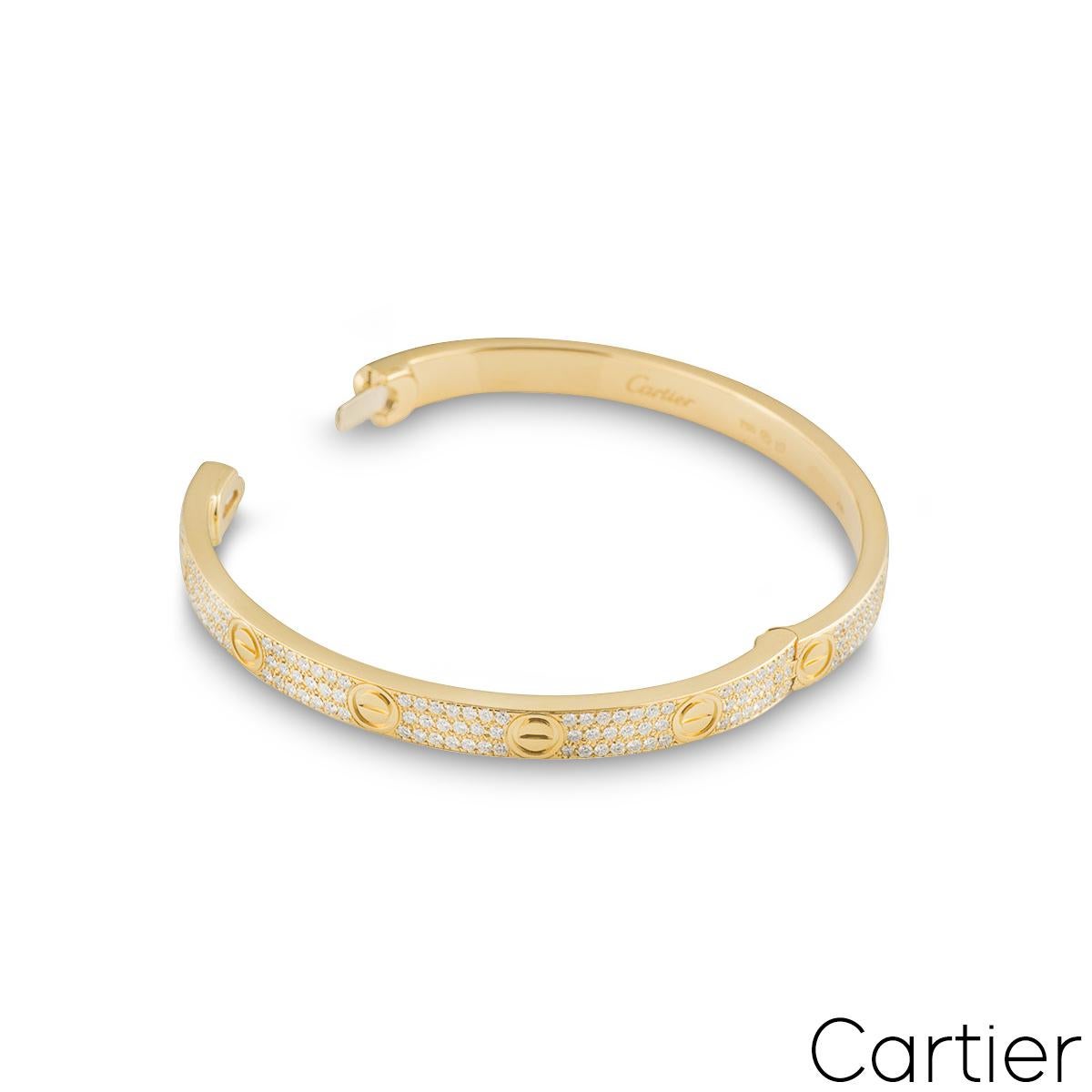 Cartier Love-Armband aus Gelbgold mit Pavé-Diamanten N6035016 Damen