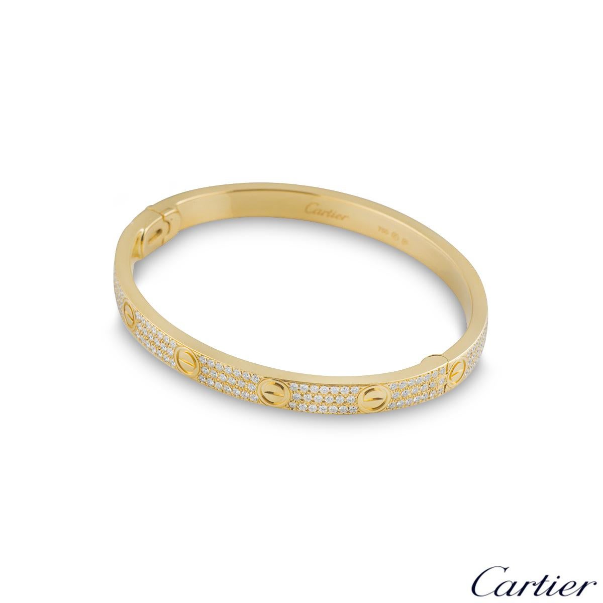 Cartier Gelbgold Pave Diamond Love Armband N6035018 (Rundschliff)