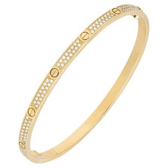 Cartier Yellow Gold Pave Diamond SM Love Bracelet