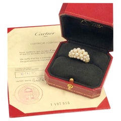 Anello Bombay Dome con perle e diamanti in oro giallo di Cartier