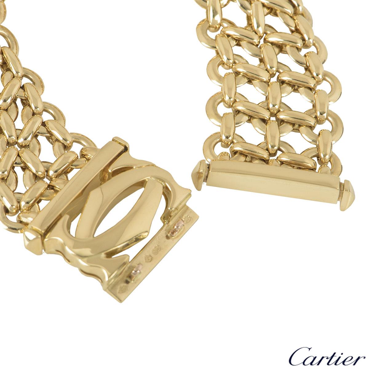 Cartier Yellow Gold Penelope Bracelet with Double C Motif In Excellent Condition In London, GB