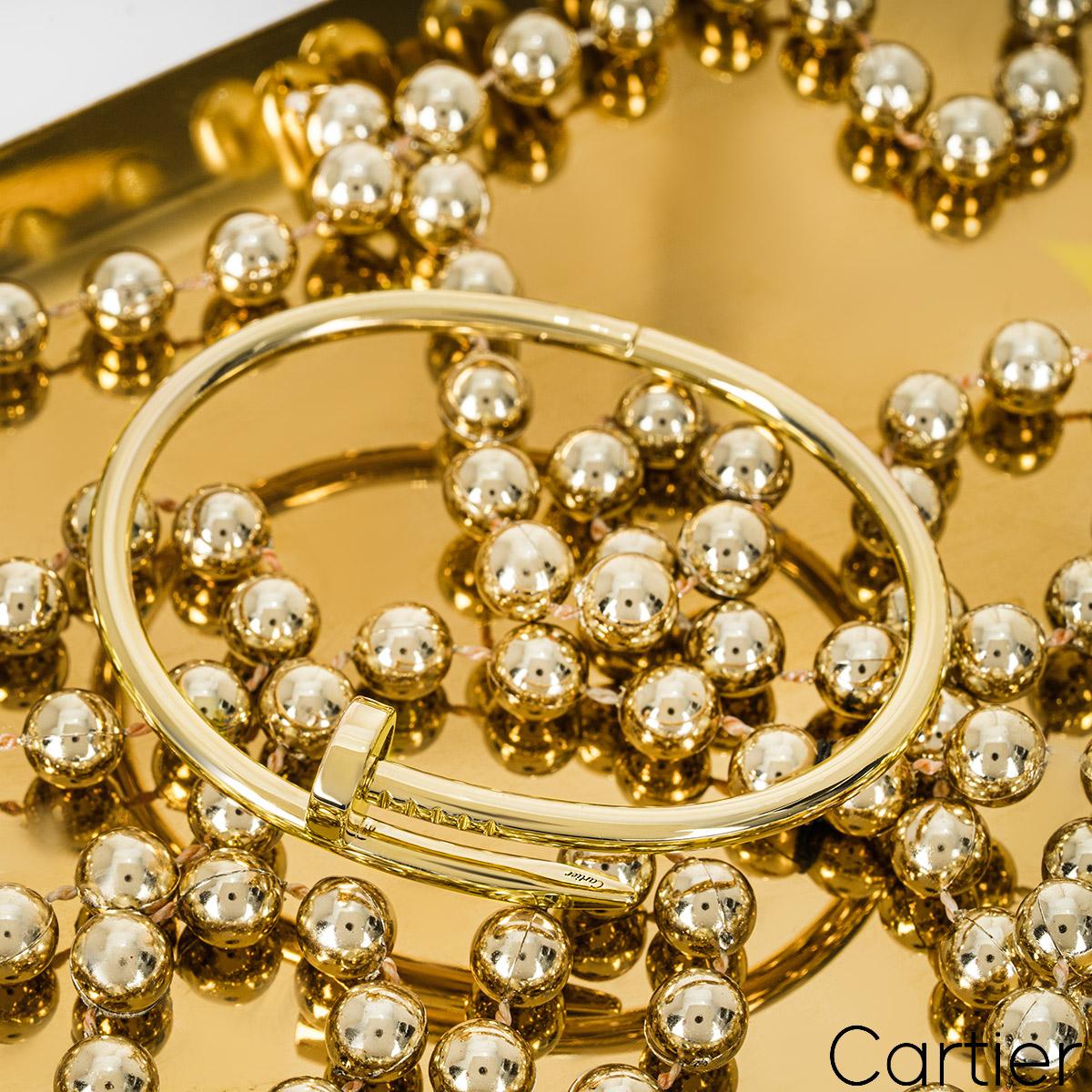 Cartier Yellow Gold Plain Juste Un Clou Bracelet Size 17 B6048217 For Sale 2