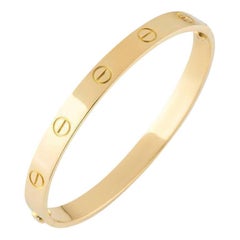 Cartier Yellow Gold Plain Love Bracelet Size 17 B6035517