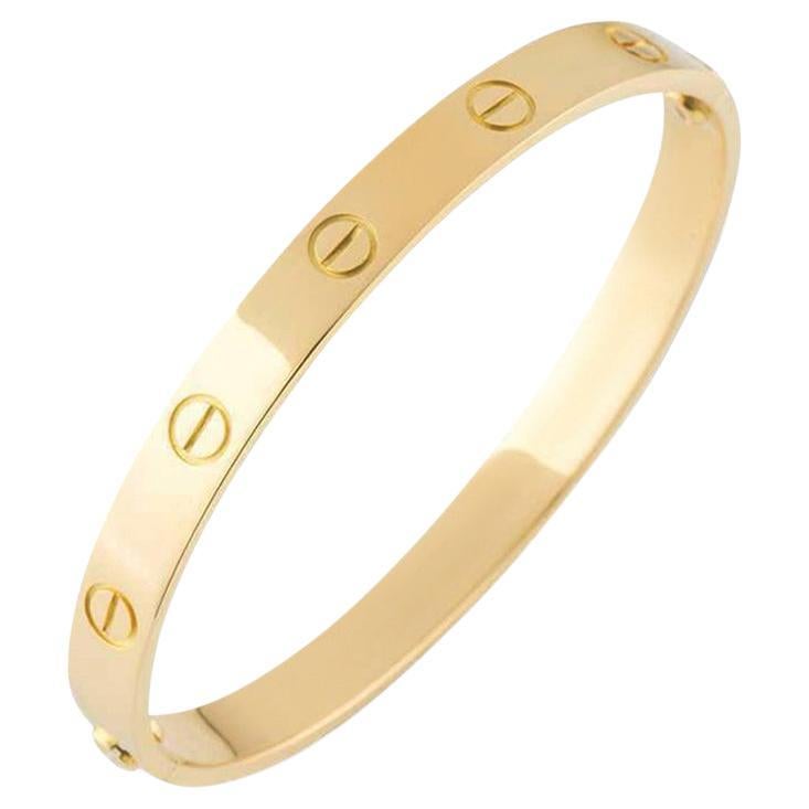 Cartier Yellow Gold Plain Love Bracelet Size 17 B6035517