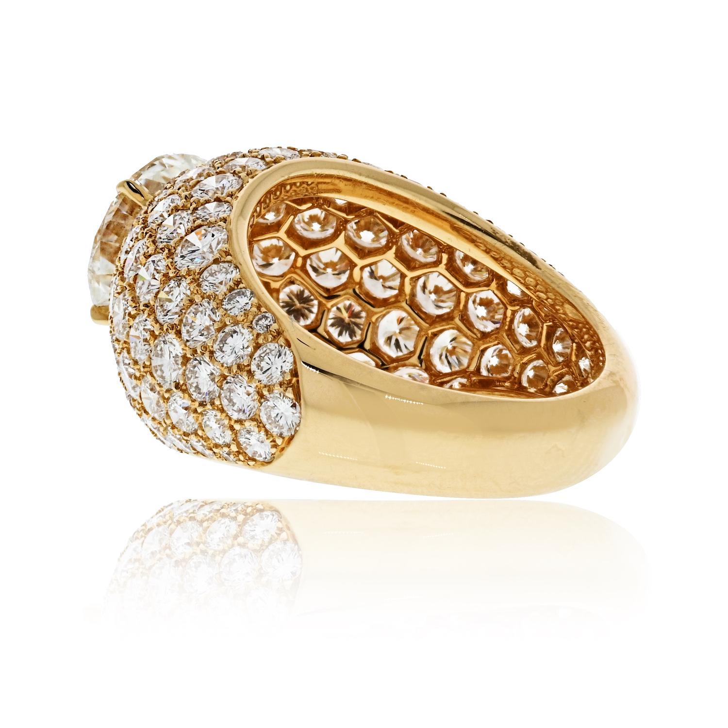 Modern Cartier Yellow Gold Round Cut Diamond Engagement Ring 3 Carat