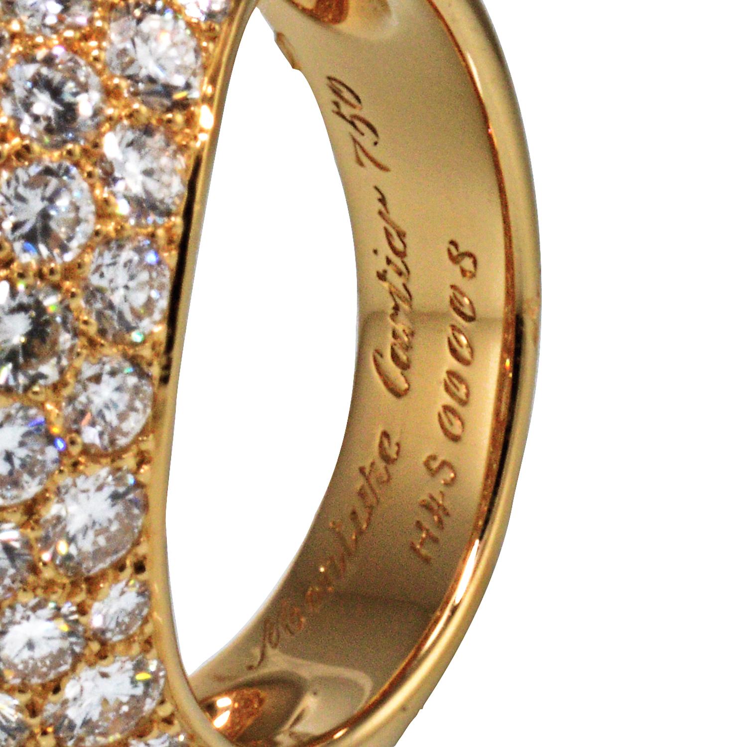 Cartier Yellow Gold Round Cut Diamond Engagement Ring 3 Carat In Excellent Condition In New York, NY