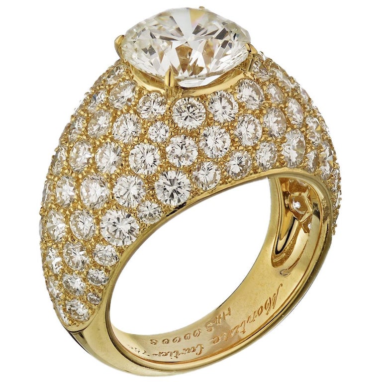 Cartier Yellow Gold Round Cut Diamond Engagement Ring 3 Carat For Sale at  1stDibs | cartier engagement ring, cartier gold diamond ring, 3 carat  solitaire engagement ring