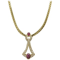Cartier Yellow Gold Ruby and Diamond Necklace