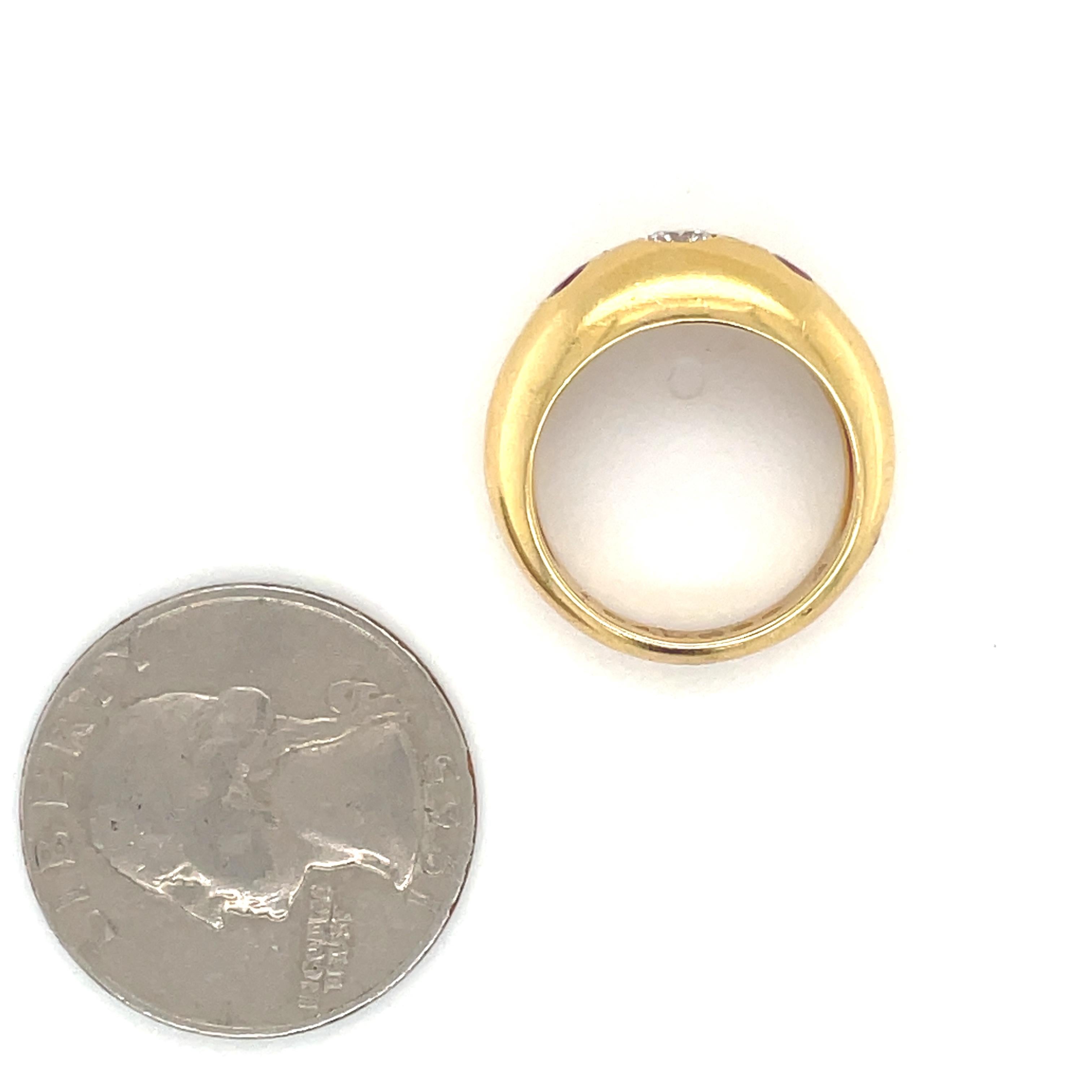 Gelbgold Rubin-Diamant-Ring von Cartier (Moderne) im Angebot