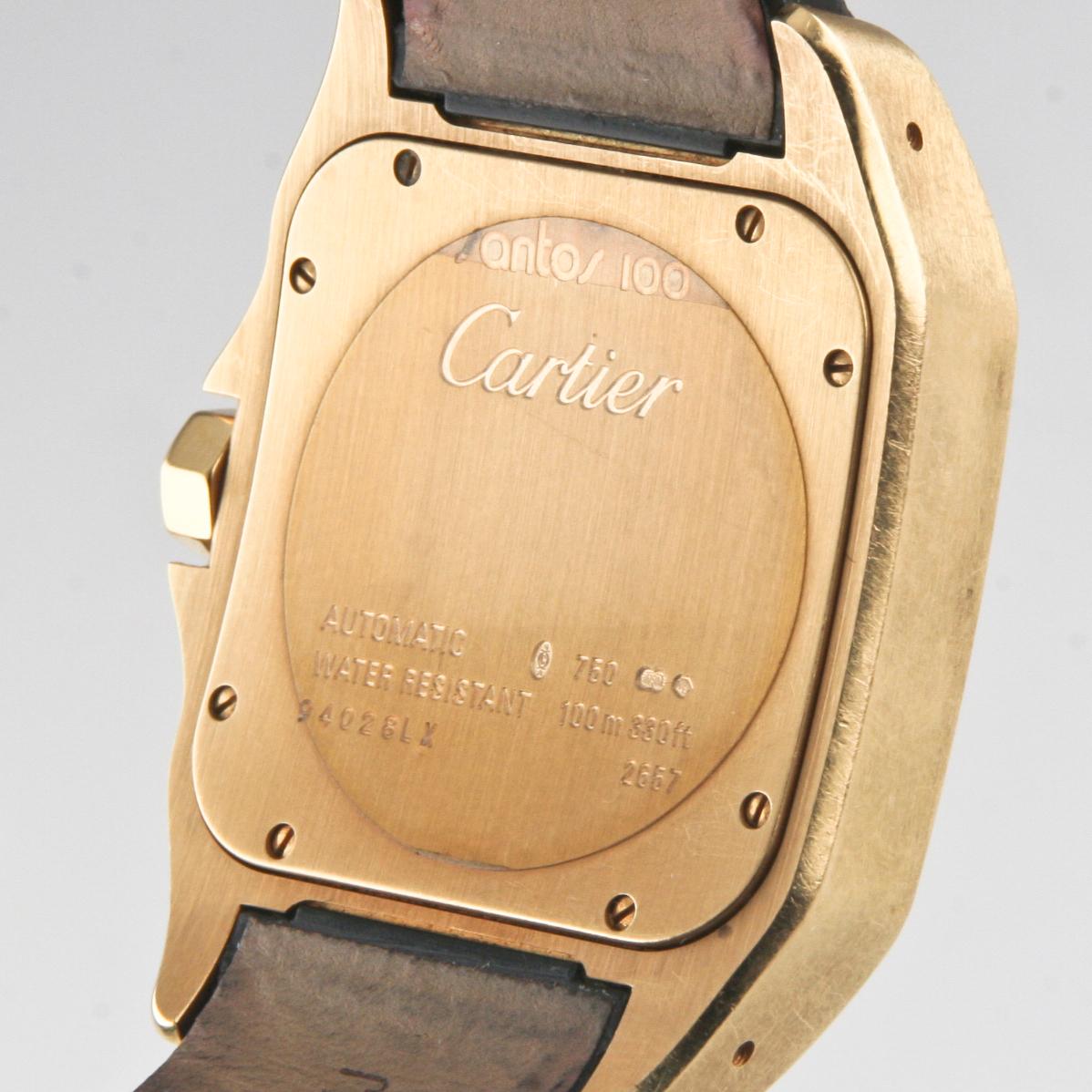 Men's Cartier Yellow Gold Santos 100 Automatic Wristwatch Ref 2657