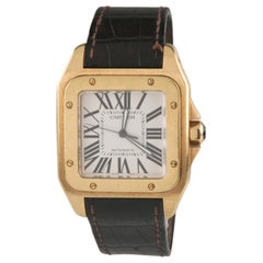 Cartier Yellow Gold Santos 100 Automatic Wristwatch Ref 2657