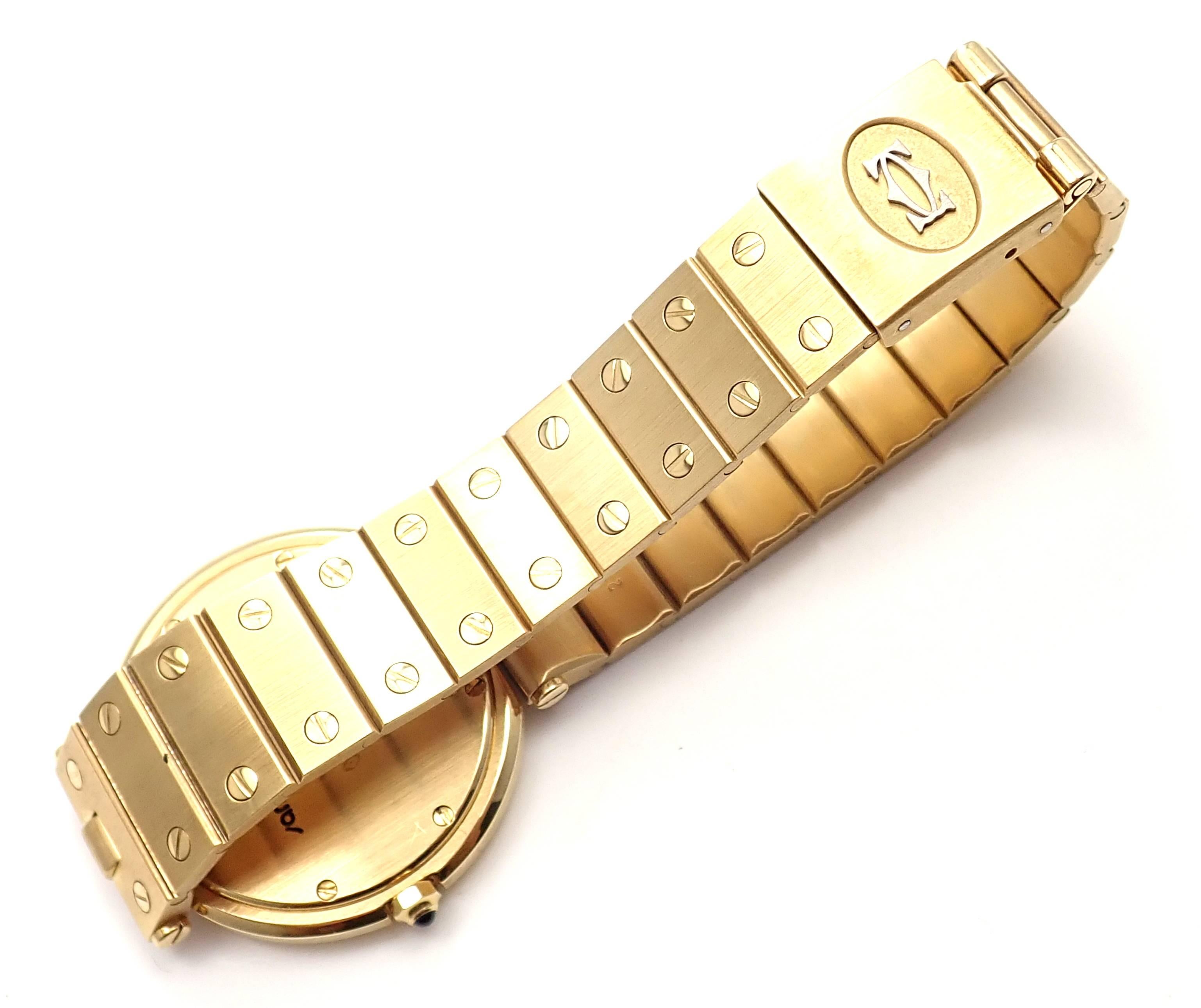 Cartier Yellow Gold Santos De Cartier Quartz Wristwatch In New Condition In Holland, PA