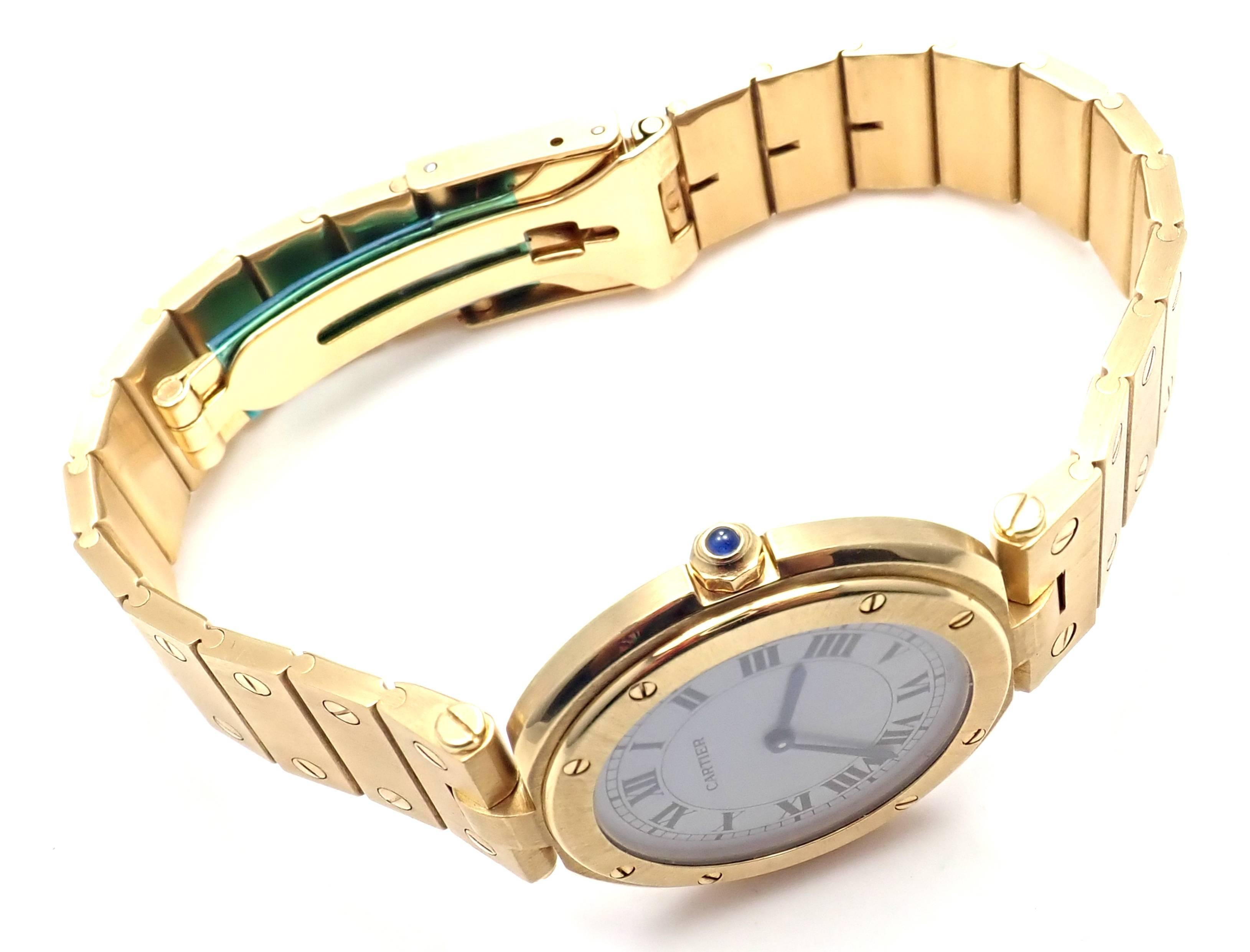 Cartier Yellow Gold Santos De Cartier Quartz Wristwatch 2