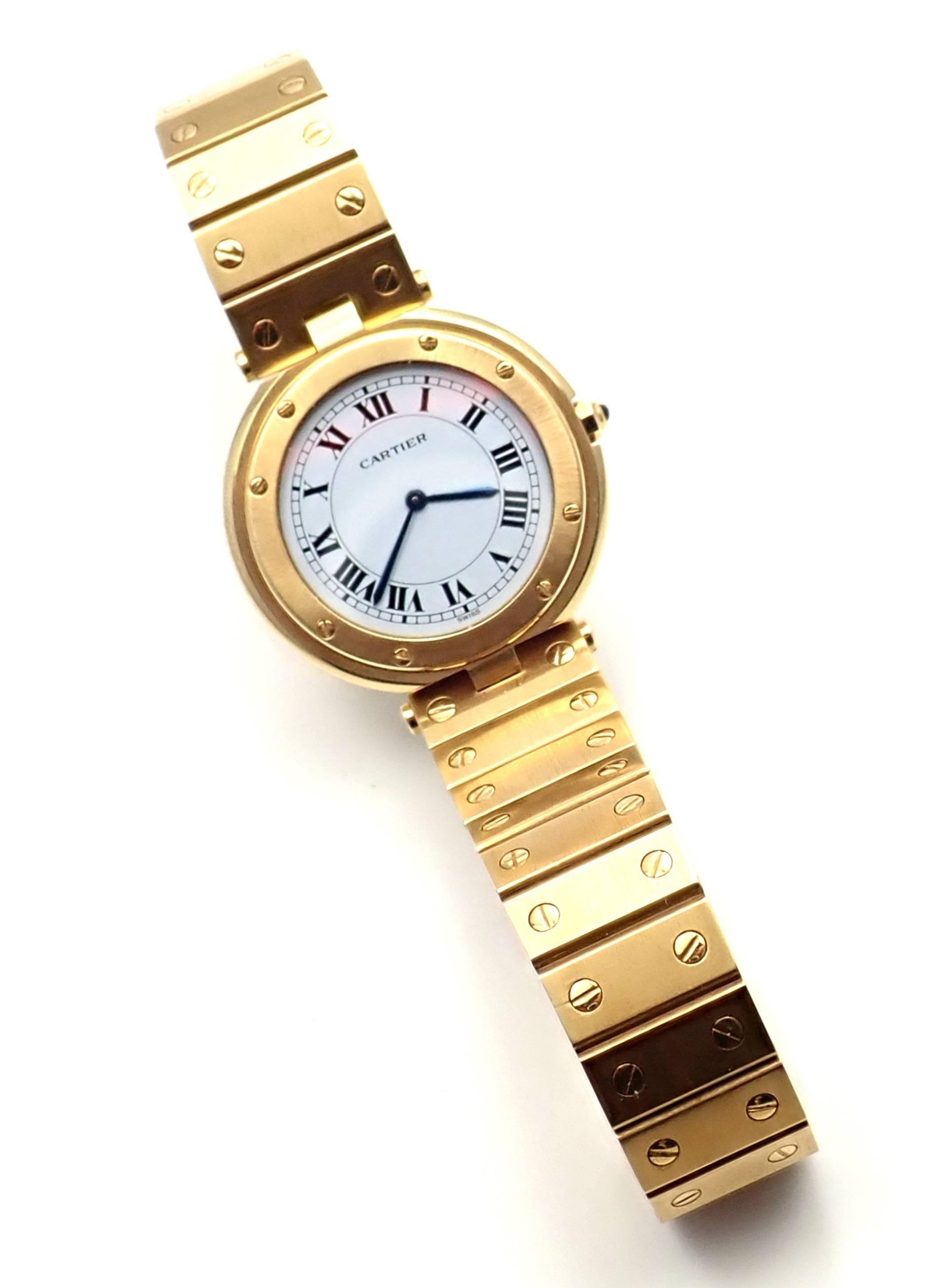 Cartier Yellow Gold Santos De Cartier Quartz Wristwatch 4