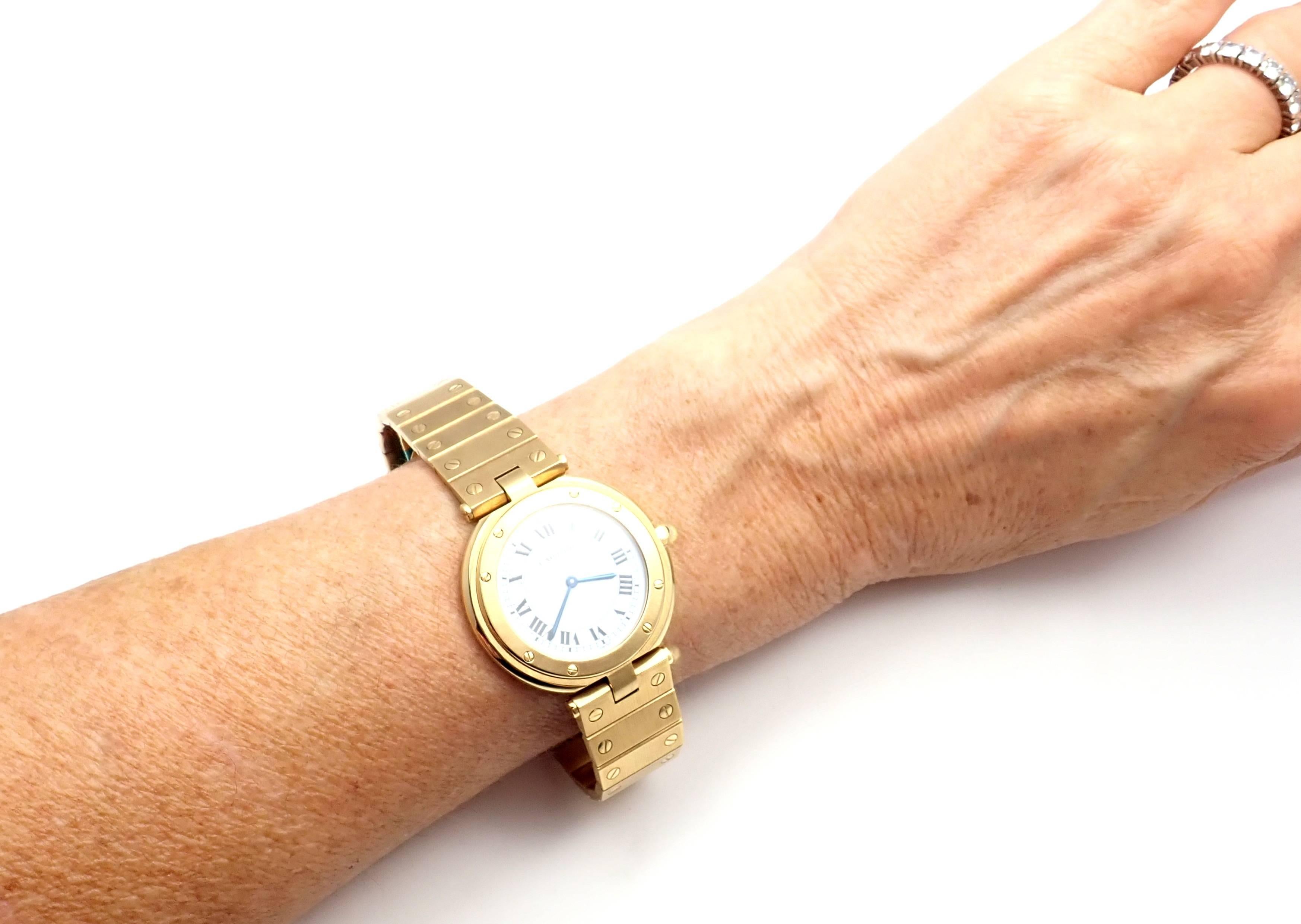 Cartier Yellow Gold Santos De Cartier Quartz Wristwatch 5