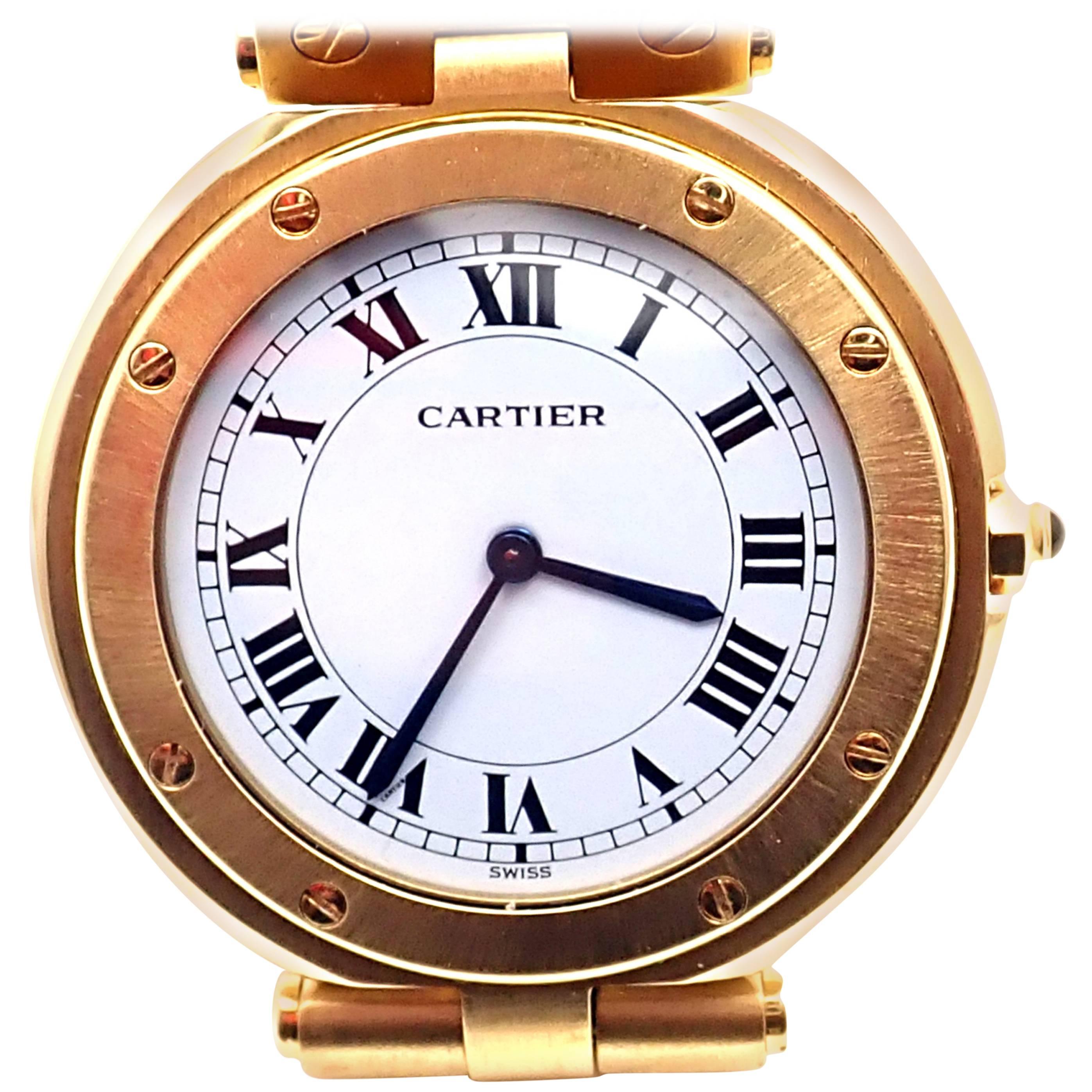Cartier Yellow Gold Santos De Cartier Quartz Wristwatch