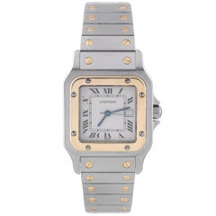 Retro Cartier Yellow Gold Santos Galbee Automatic Wristwatch, 1990s