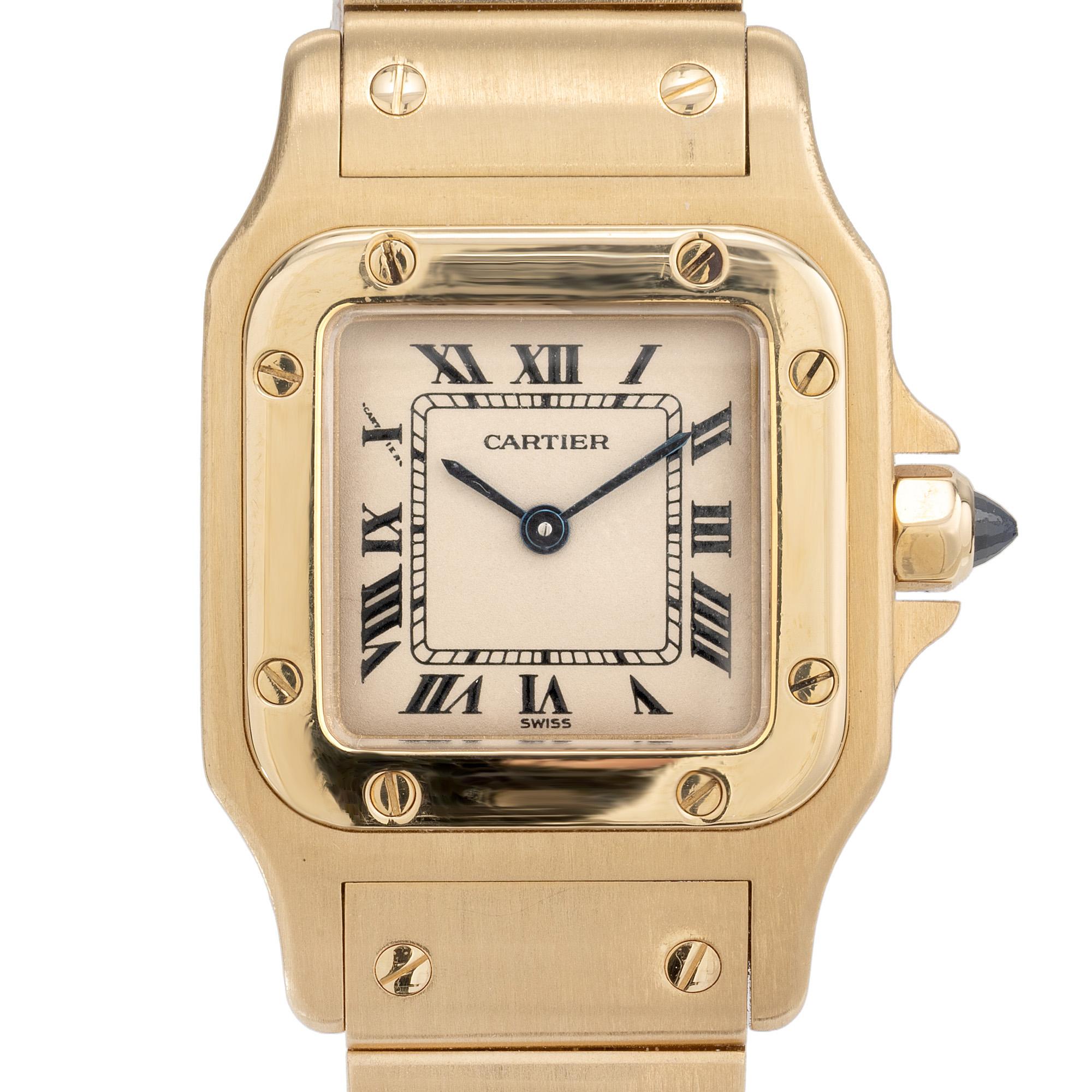 Cartier Yellow Gold Santos Galbee Ladies Wristwatch In condizioni ottime in vendita a Stamford, CT