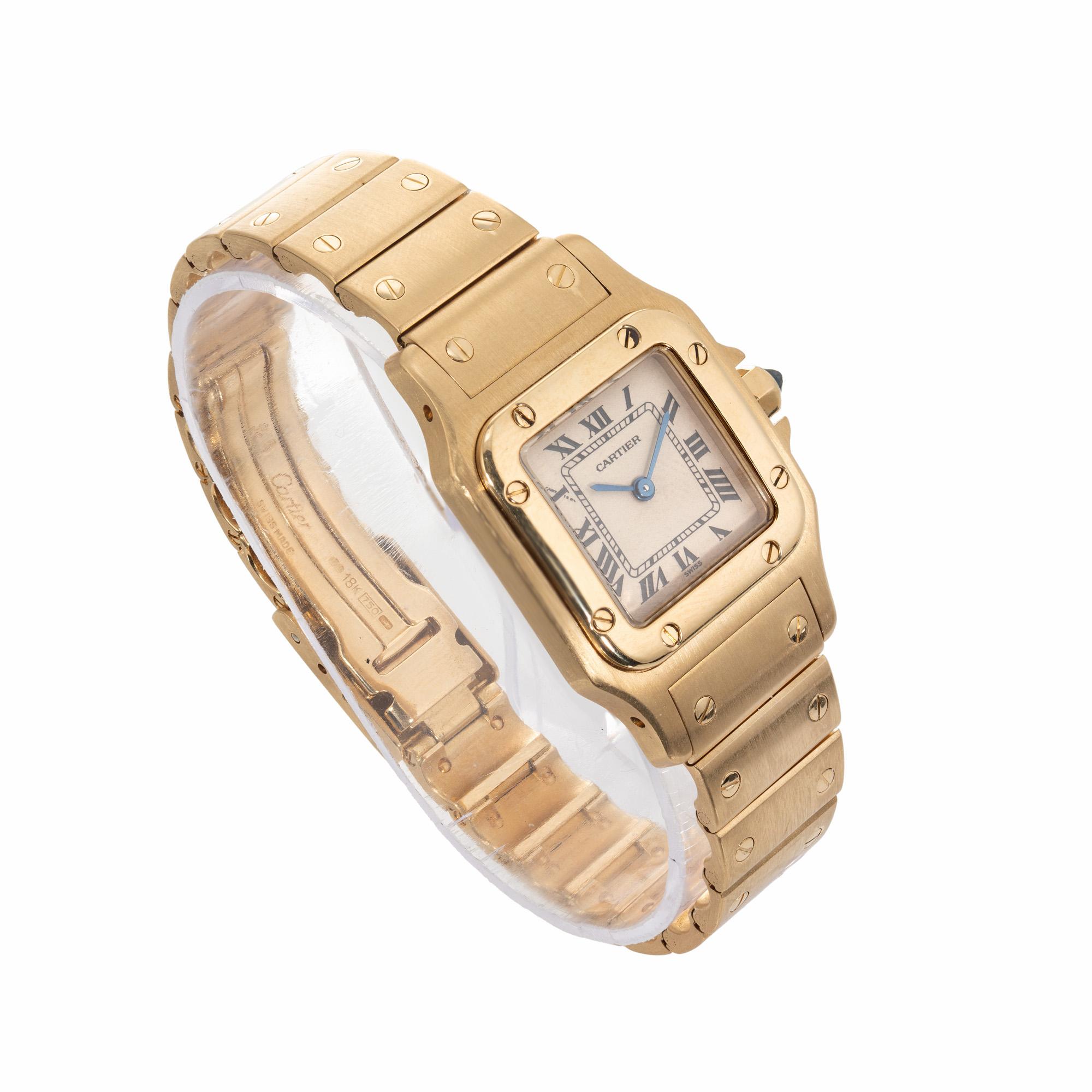 Donna Cartier Yellow Gold Santos Galbee Ladies Wristwatch in vendita