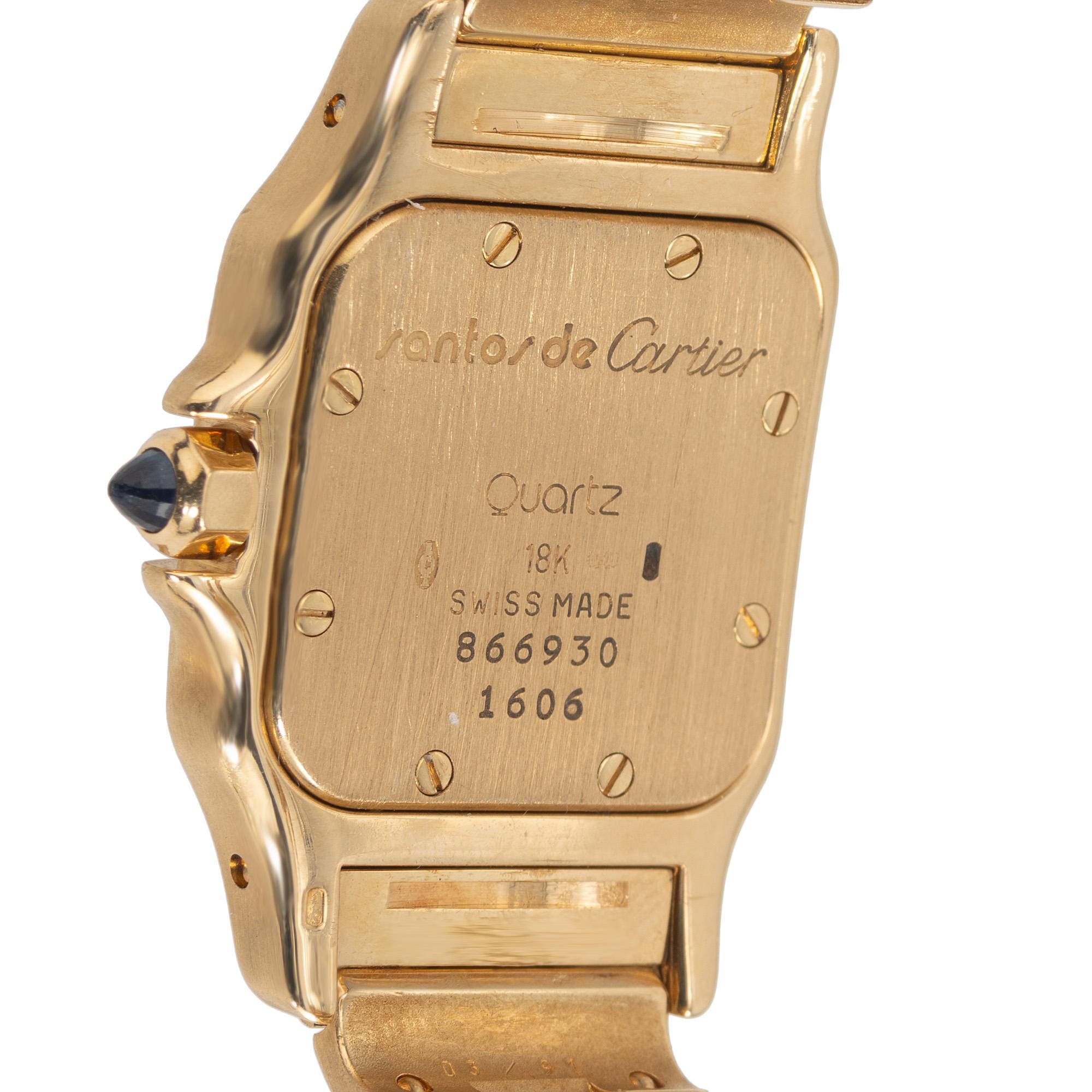 Cartier Yellow Gold Santos Galbee Ladies Wristwatch in vendita 1