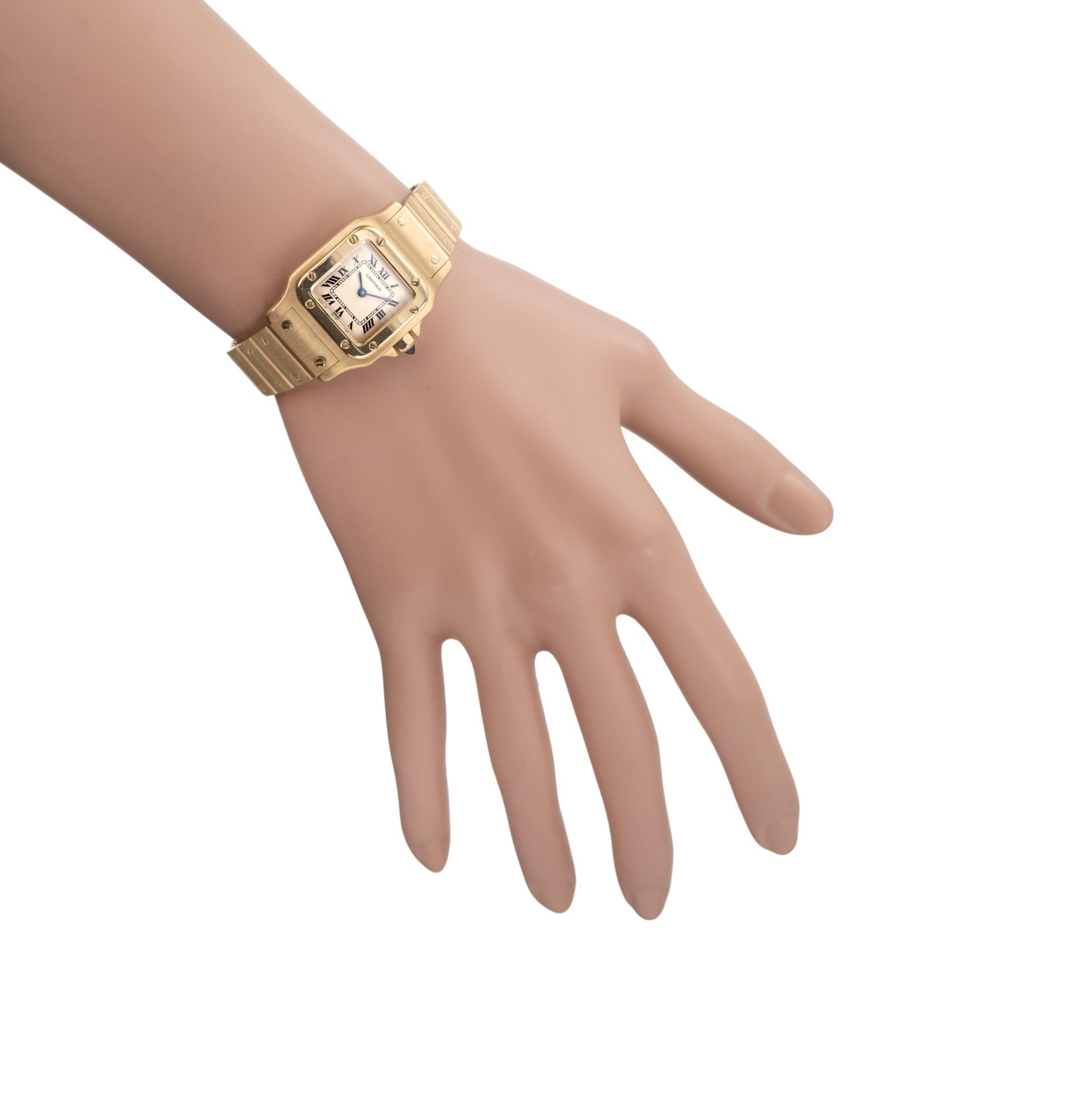 Cartier Yellow Gold Santos Galbee Ladies Wristwatch in vendita 3