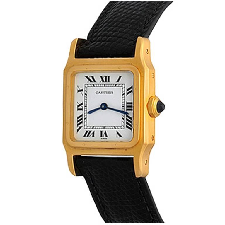Cartier Yellow Gold Santos Midsize Manual Wind Wristwatch