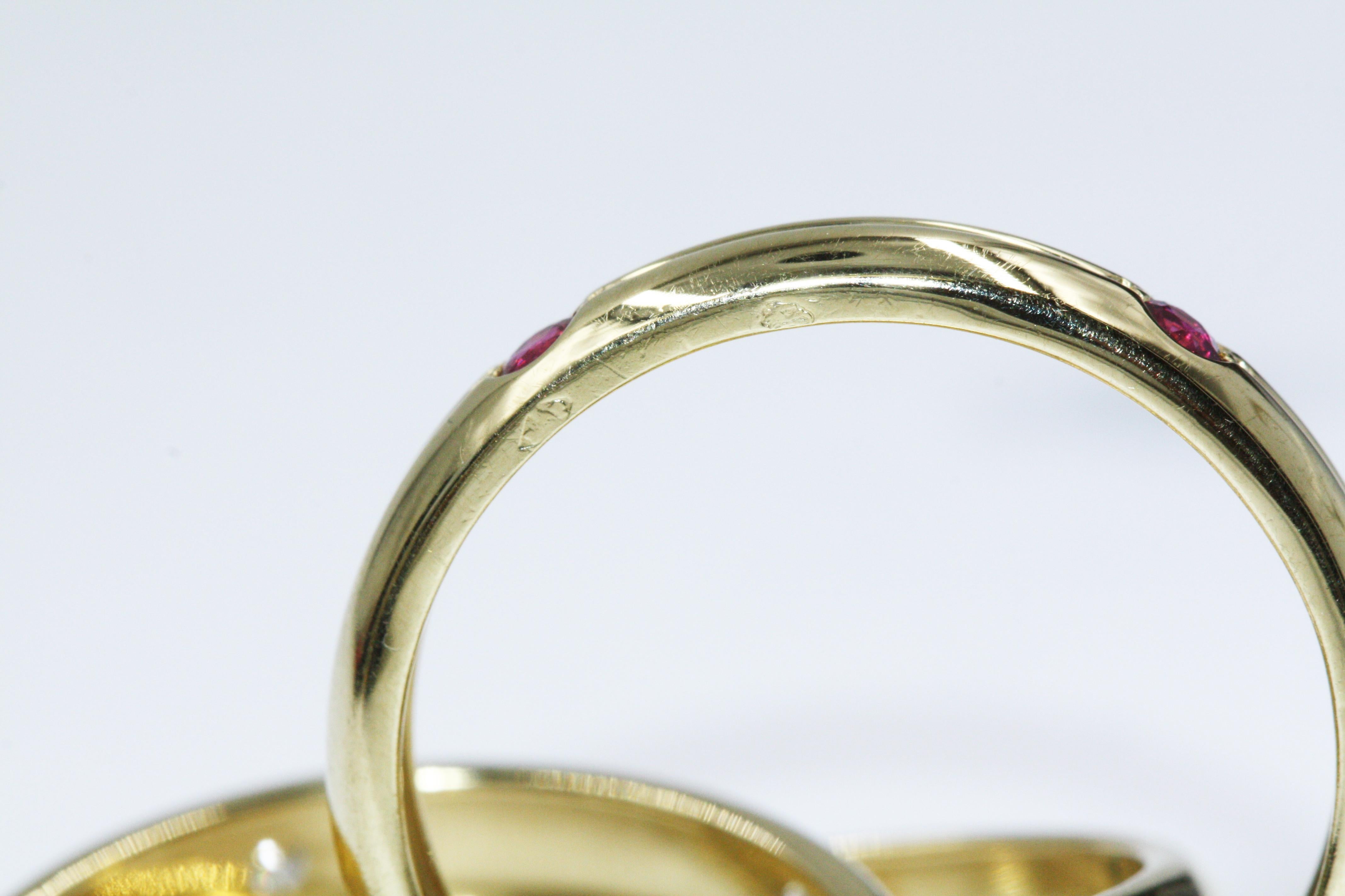 Cartier Yellow Gold Sapphire Diamond Trinity Ring 2
