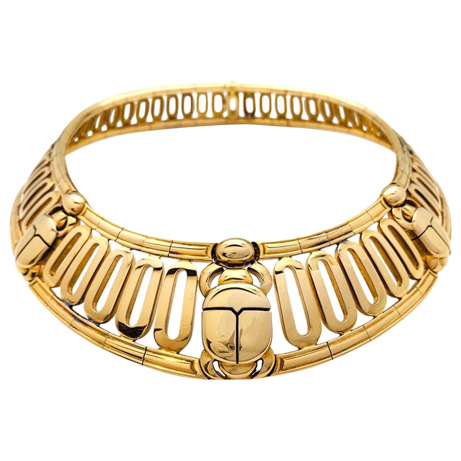 Cartier Yellow Gold "Scarab" Chocker Necklace
