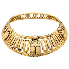 Retro Cartier Yellow Gold "Scarab" Chocker Necklace