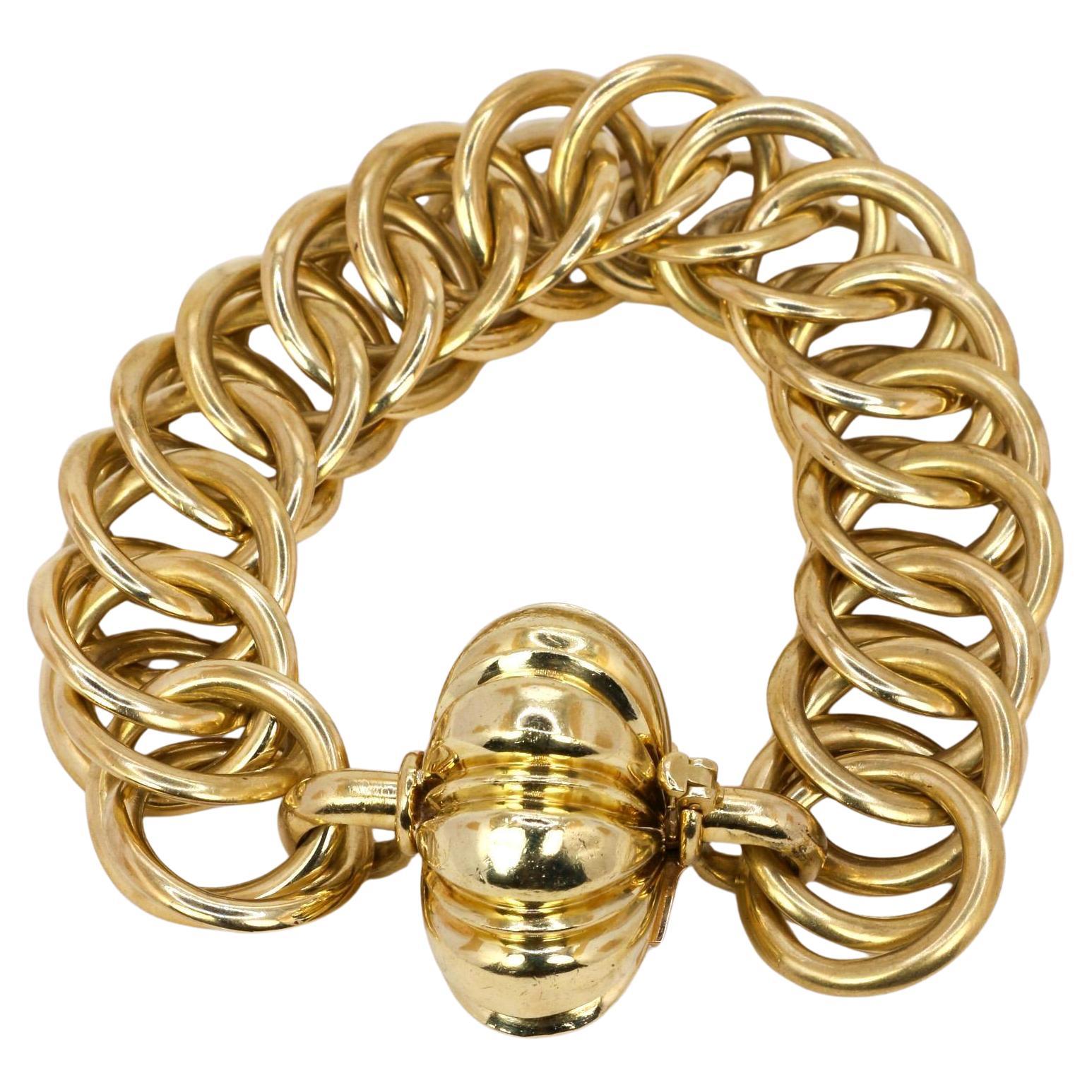 CARTIER Bracelet en or jaune à maillons en forme de coquillage