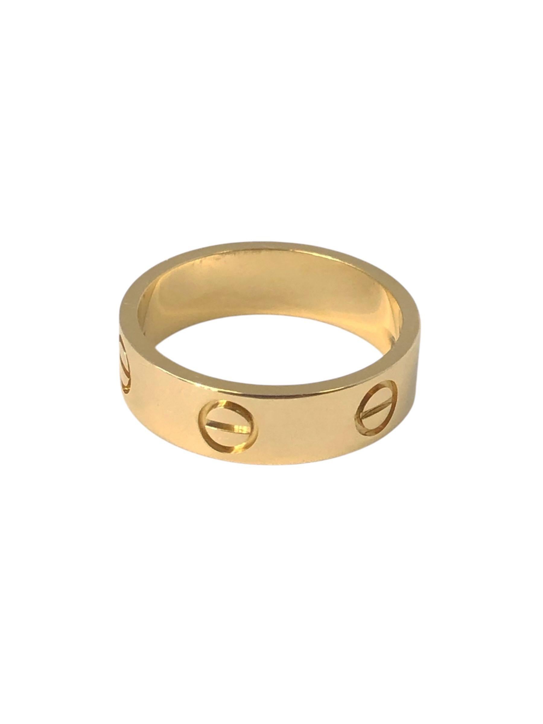 Anello d'amore Cartier in oro giallo misura (55) 71/2 In condizioni Nuovo in vendita a Chicago, IL
