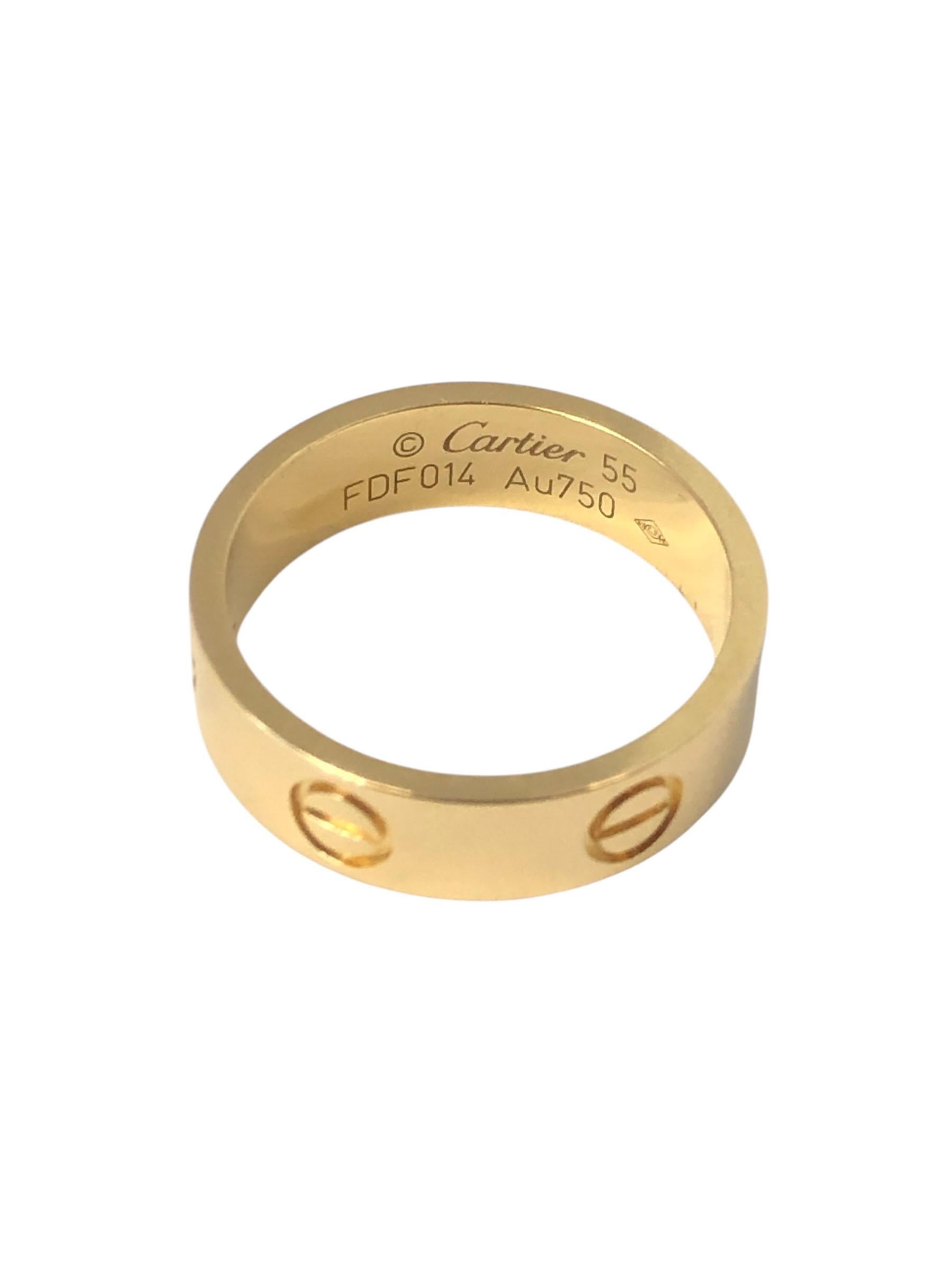 da uomo o donna Anello d'amore Cartier in oro giallo misura (55) 71/2 in vendita